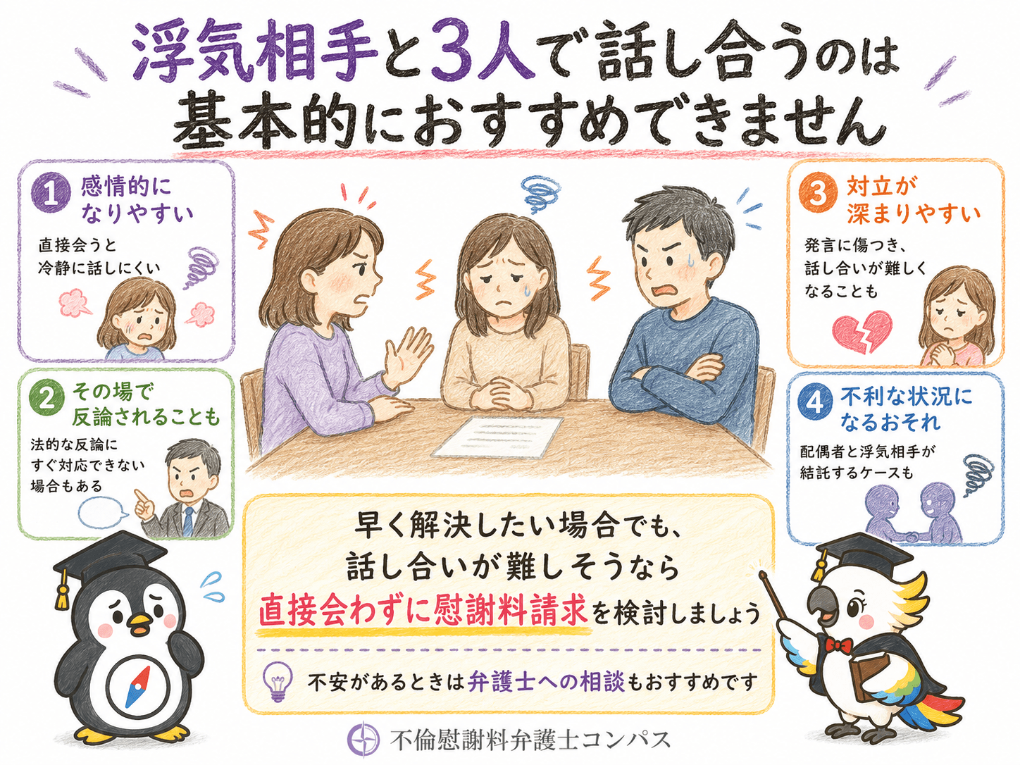 １章　浮気相手と３人で話し合いはおすすめできない